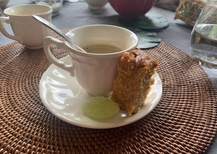 Bizcocho de naranja, jengibre y cacahuete