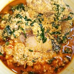 Egusi soup A picture of Egusi soup.