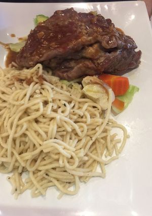 Foto resep 46.Spageti steak daging sapi