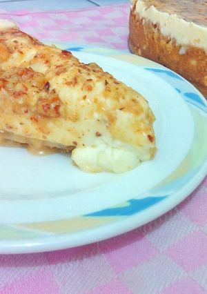 Foto resep No-Bake Almond Cheesecake with Salty Caramel Sauce