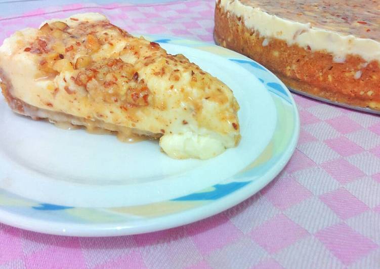 Resep No Bake Almond Cheesecake With Salty Caramel Sauce Yang Gurih
