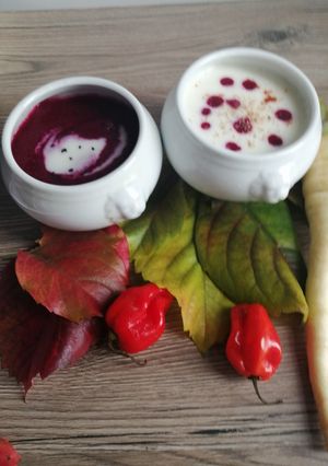 Une photo de Velouté betterave🌰🥬 panais🌶️