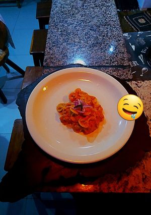 Foto de Macarrao gravata com creme de batatas