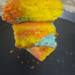 A picture of Rainbow blondies.