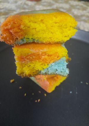 A picture of Rainbow blondies.