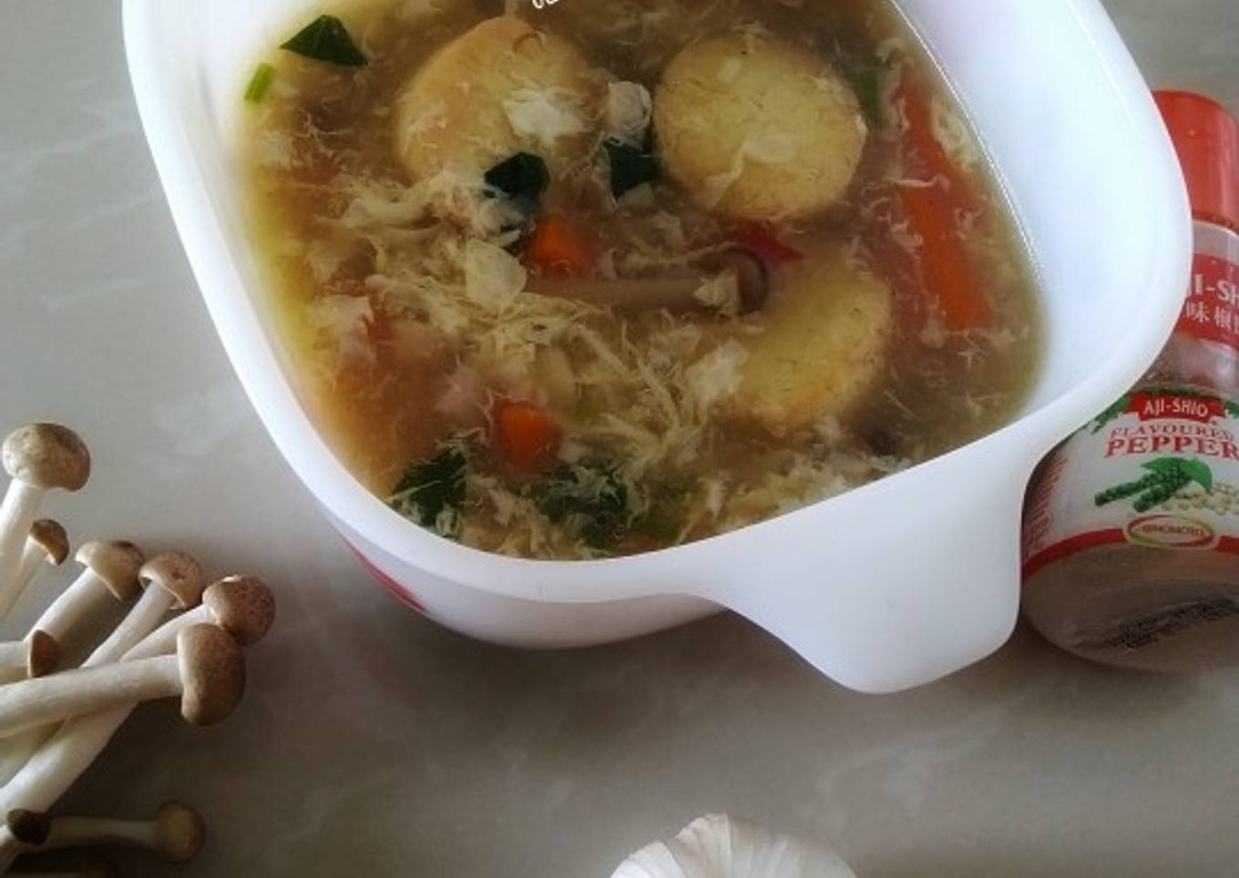 sup tauhu dengan telur