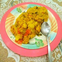 A picture of Mix veg Daliya pulav healthy and tasty.
