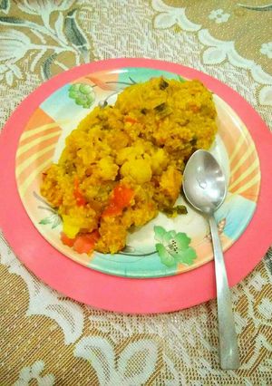 A picture of Mix veg Daliya pulav healthy and tasty.