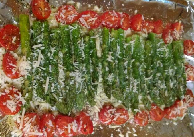 Any-night-of-the-week Roasted Asparagus and Grape Tomatoes