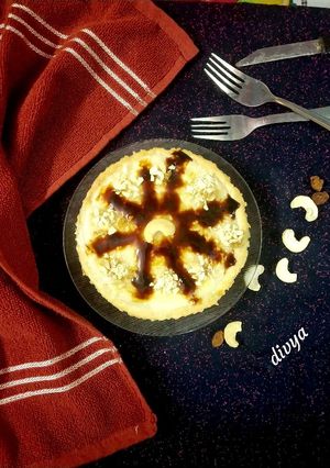 A picture of Panner milk caramel tart.