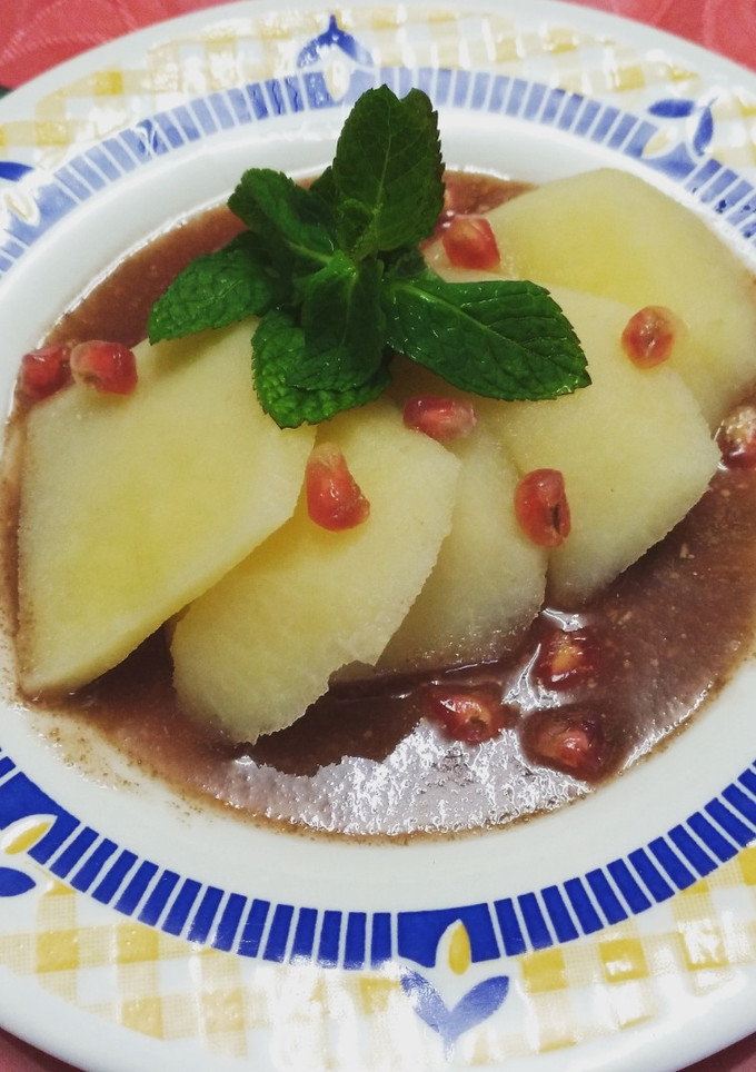 Una foto de Membrillo con salsa de granada