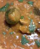 Sopa de zapallo, hongos y zapallitos de Bruselas