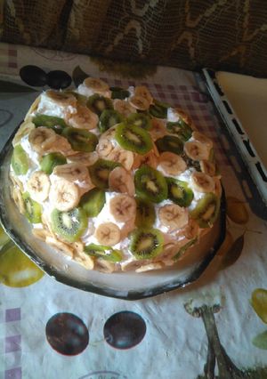 Kiwis banános torta recept fotója