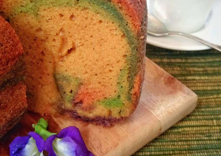 Langkah Mudah untuk Membuat Marmer cake pandan Anti Gagal