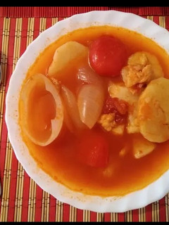 Una foto de Patatas con bacalao. Fácil