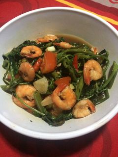 Foto resep Tumis kangkung udang