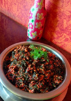 A picture of Paneer Lalmath/lal saag.