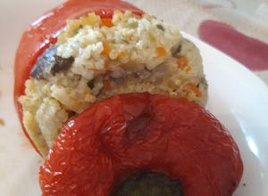 Foto di Peperoni ripieni di miglio e funghi