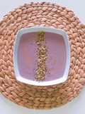 Crema de col lombarda con semillas