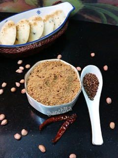 A picture of Alsi Podi/ Coconut Flax Seeds Chutney.