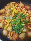Besan Sev and Moongra ki Sabzi