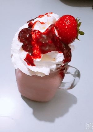 صورة لوصفة ميلك شيك فراوله ❤🍓