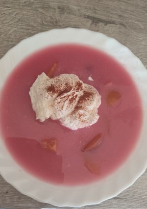 1981. gyümölcs leves őszibarack és meggyből recept fotója