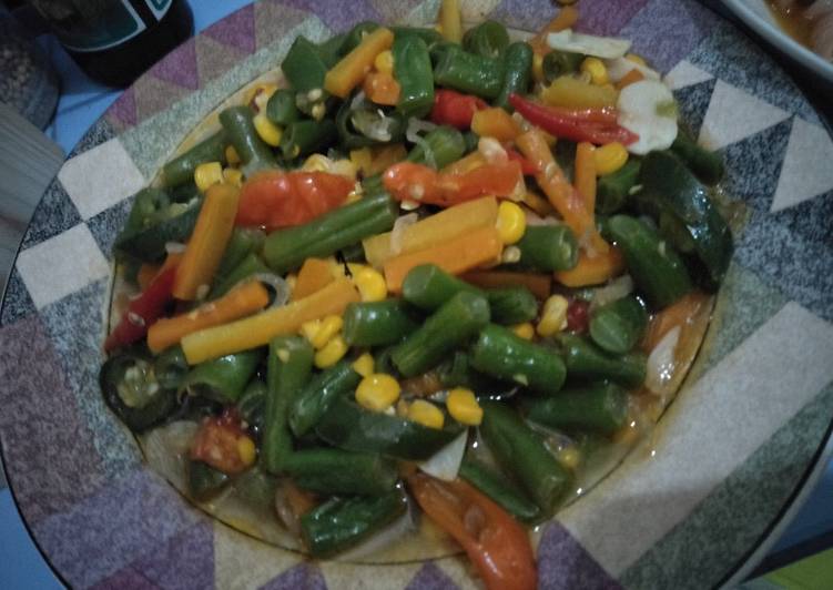 Resep Tumis buncis wortel jagung manis Lezat