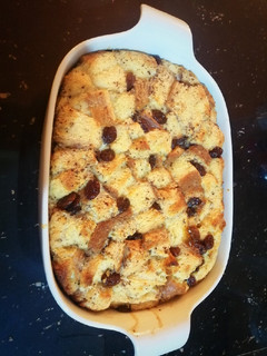 A picture of Bread and butter pudding #TeamTrees.