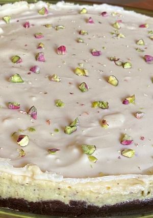 Φωτογραφία της συνταγής Δίχρωμο cheesecake σοκολάτα-φιστίκι