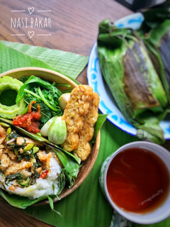 Foto resep 27. Nasi bakar praktis isi tempe,kemangi pete