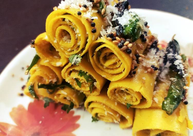 Recipe of Any-night-of-the-week Gujarati Khandvi