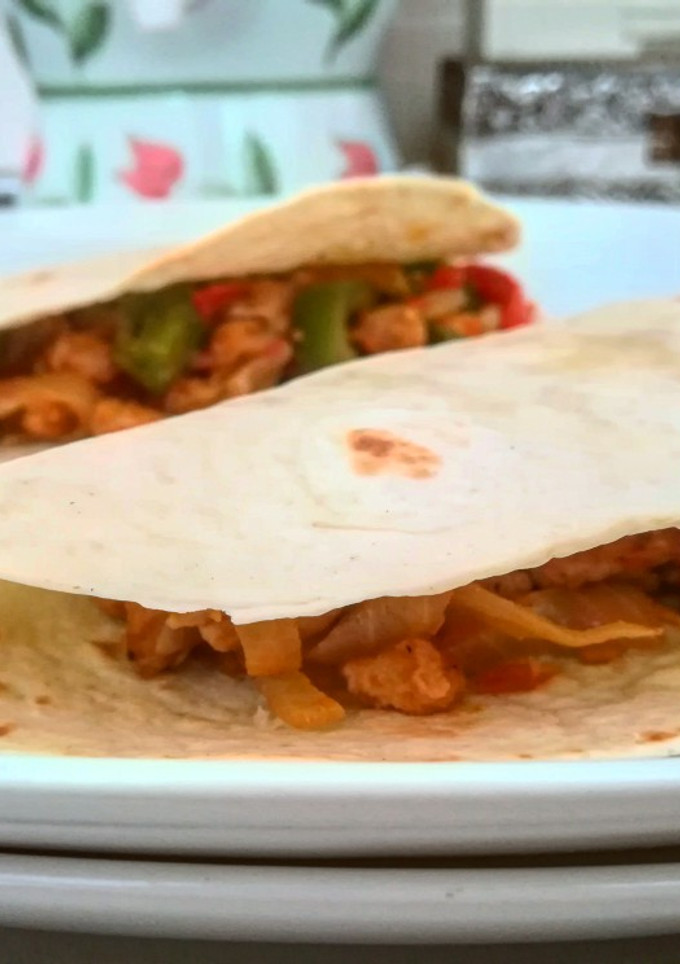 Una foto de Fajitas veganas con soja texturizada