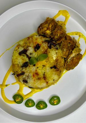 O poză a rețetei Hyderabadi Chicken Biryani.