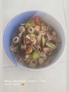 Foto resep Tumis cumi asin pete