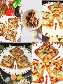 चीज़ बर्स्ट डबल डेकर ब्रेड पिज़्ज़ा(Cheese burst double deckar bread pizza recipe in Hindi) रेसिपी मुख्य फोटो