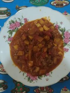 عکسی از دستور خوراک گوشت و سیب زمینی