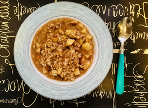 Una foto de Avena con manzana y canela