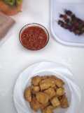 Awara (Tofu) and pepper sauce