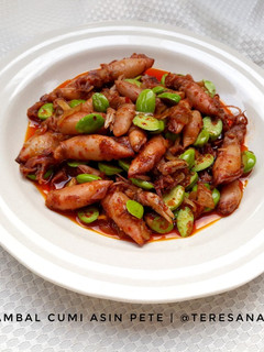 Foto resep Sambal Cumi Asin Pete