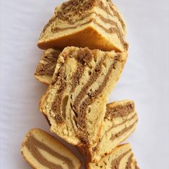 A picture of Moist Marble Cake from Scratch (Food Processor and Air Fryer).