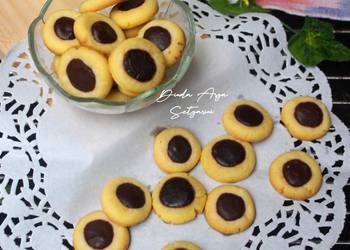 Resep Terbaru Thumbprint Cookies Selai Coklat (Teflon) | Kue Kering Lebaran Mantul Banget
