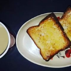 A picture of Bread Butter with coffee.