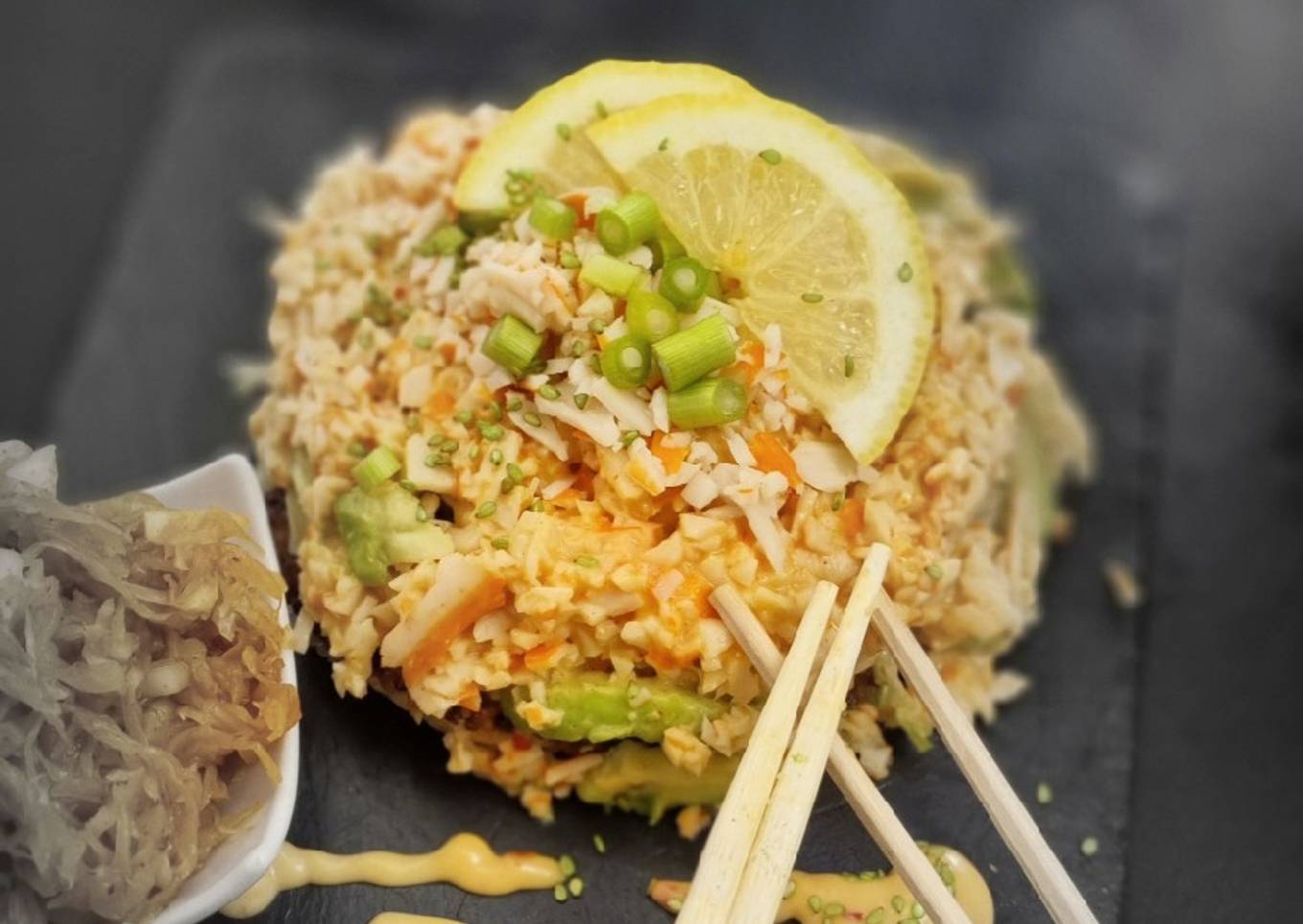 Timbal de cangrejo con mayonesa de kimchi🦀