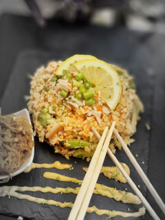 Una foto de Timbal de cangrejo con mayonesa de kimchi🦀
