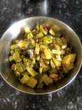 Lauki ka chilka fry or lau er khosha bhaja