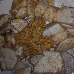 A picture of Yam with egg Sauce.
