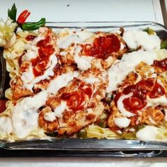 Fettuccine Chicken Pasta 🍝 A picture of Fettuccine Chicken Pasta 🍝.