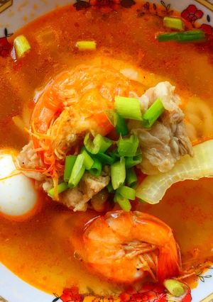 Hình của món Bánh canh tôm thịt trứng.