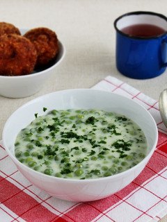 Tejszínes zöldborsófőzelék recept fotója